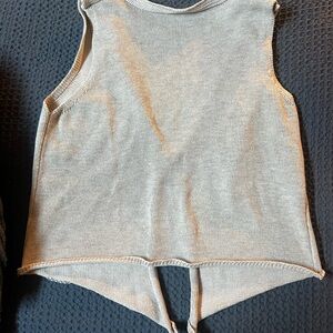 Gray Sleeveless Knit Top